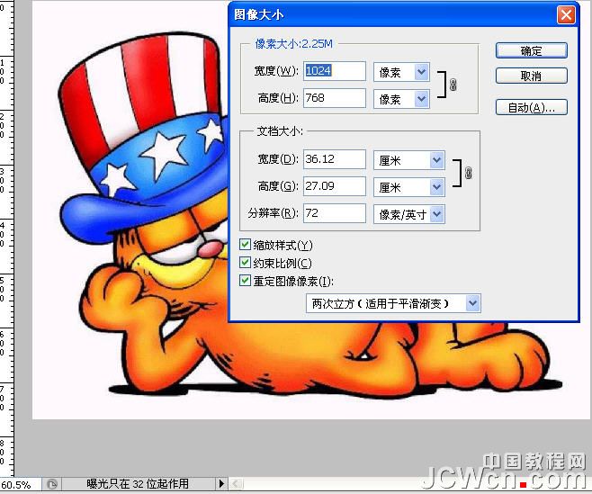 PS CS5动画实例教程：制作可爱加菲猫由大变小渐隐动画效果