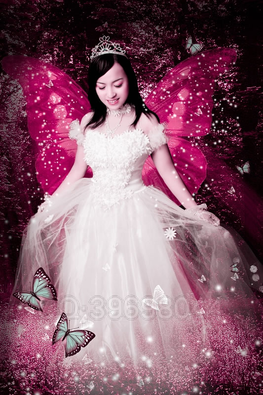 用Photoshop将女孩照片合成为漂亮的蝴蝶仙子
