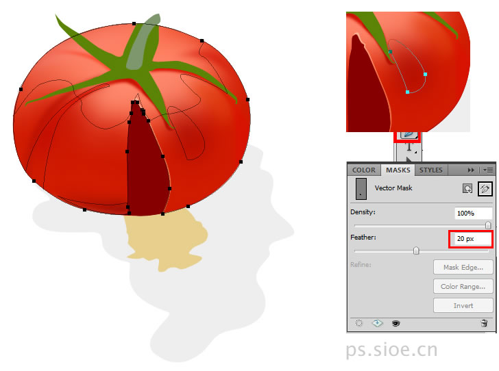 Photoshop绘画一个裂口的番茄－PS手绘教程